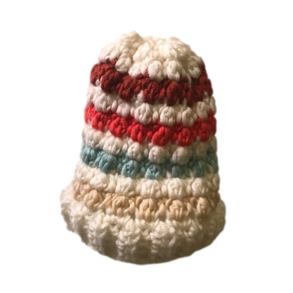 Homemade Croquette Super Soft Blue/Cream/Punk/Burgandy Striped Toque